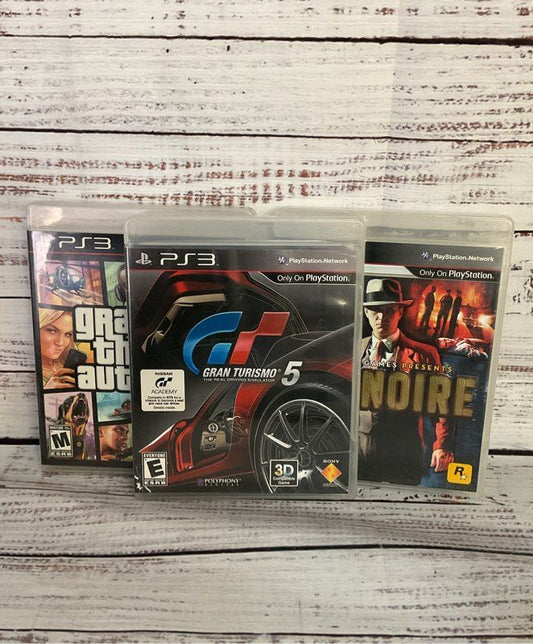 Playstation PS3 Grand Theft Auto Gran Turismo L.A Noire Games Lot of 3