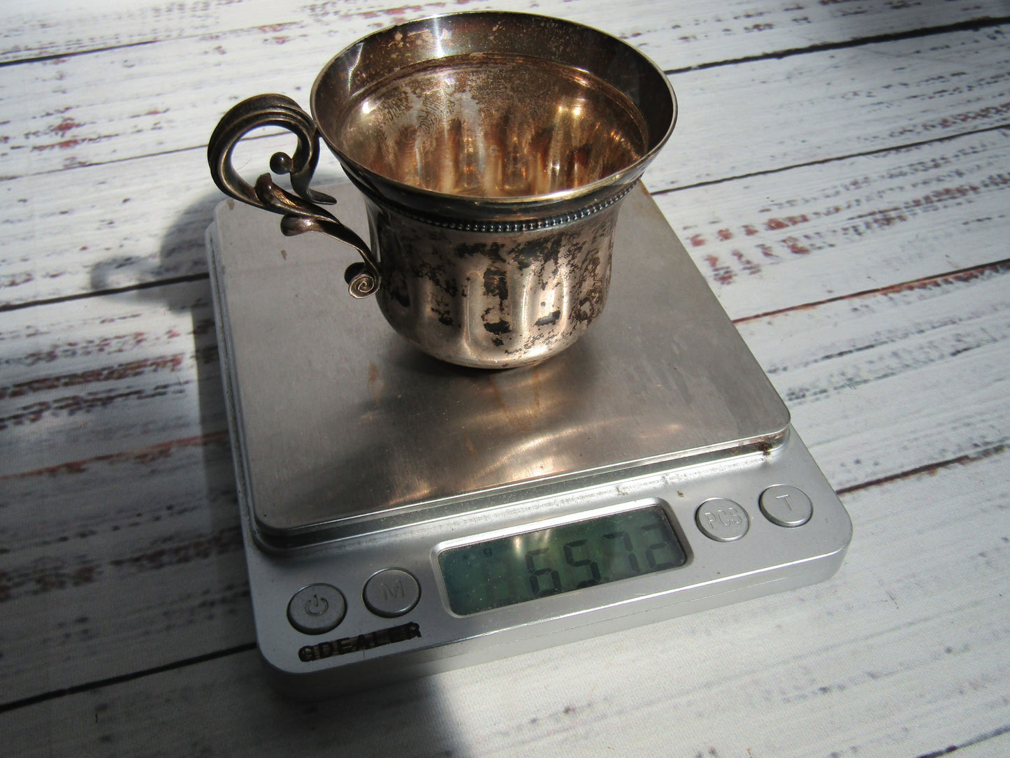 Vintage Eastern European Ornate Sterling Silver Demitasse Espresso Cup