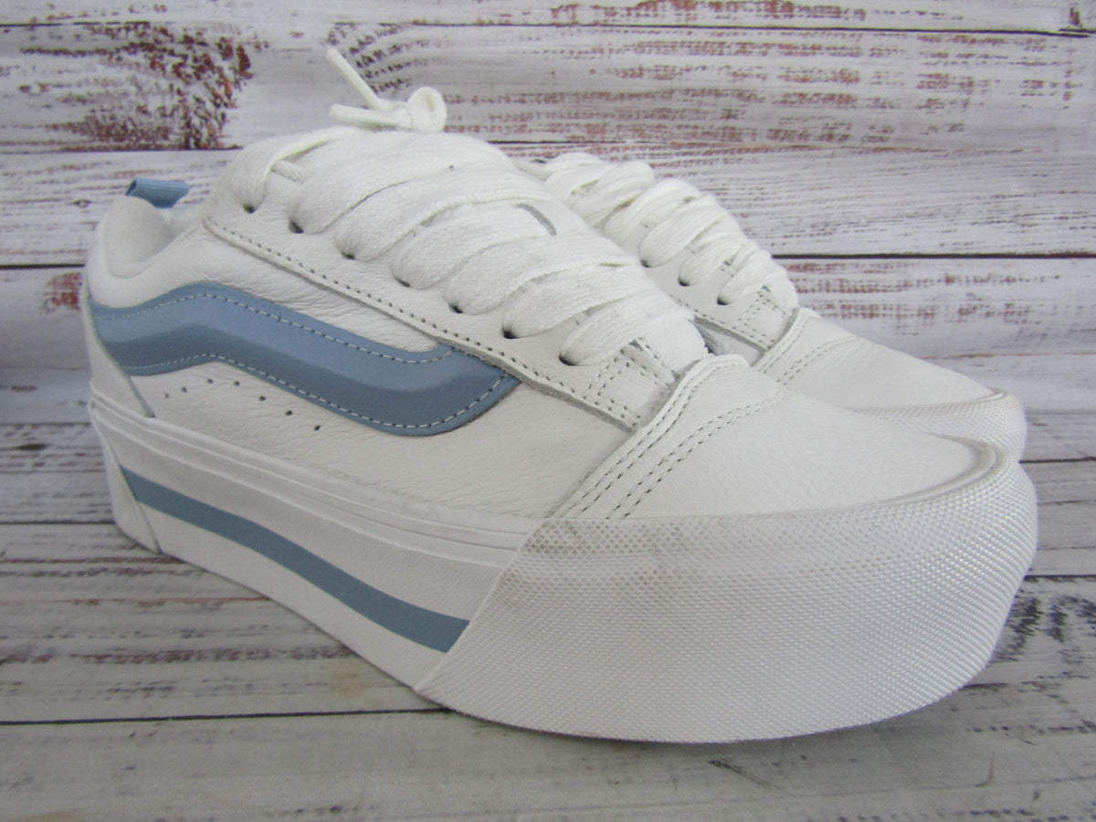 Vans Knu Stack Women's Smarten Up White & Blue Platform Sneakers Size 9