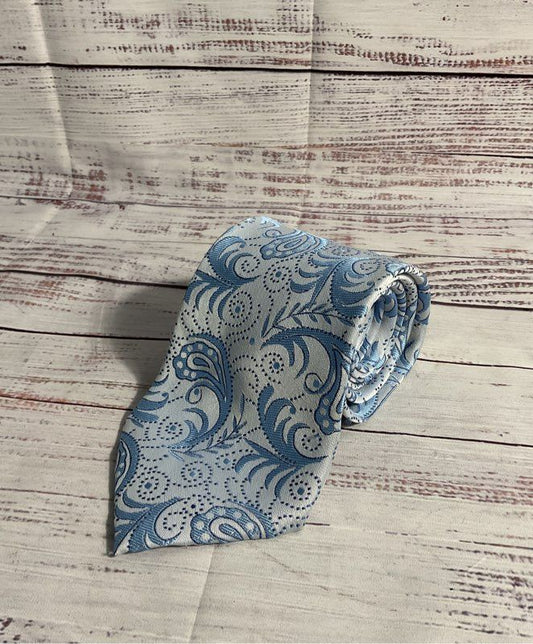 Men's Giorgio Armani Silk Paisley Pattern Blue Tie