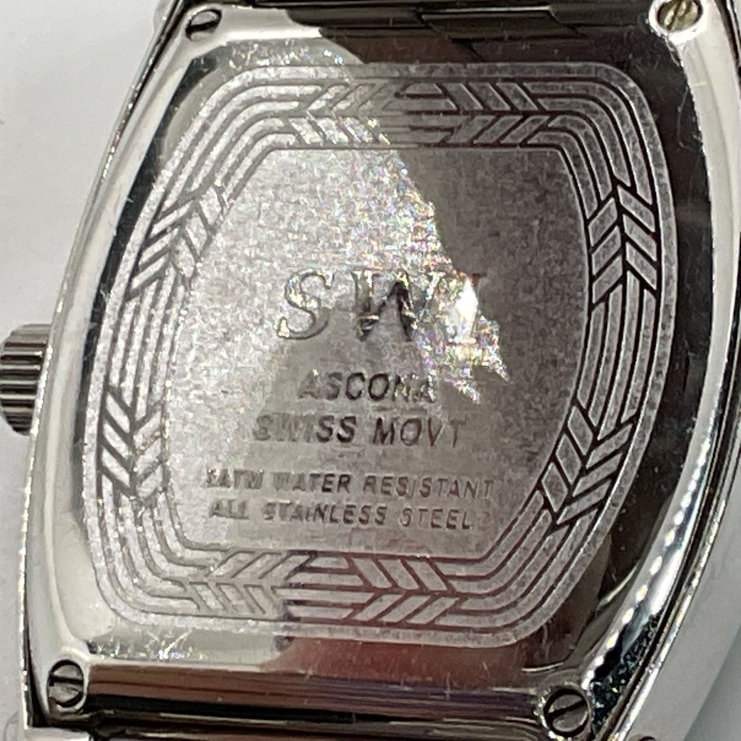 SWISS LEGEND Ascona SWI Men's Silver Tone Blue Dial Watch- NEEDS BATTERY