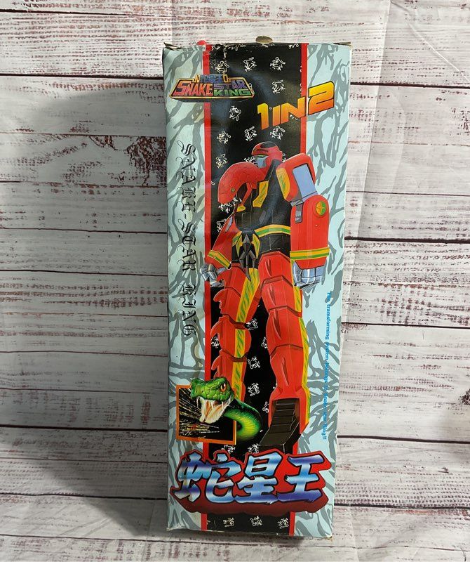 Vintage 1 In 2 Snake Star King Robot Red Action Figure With Box Very Rare