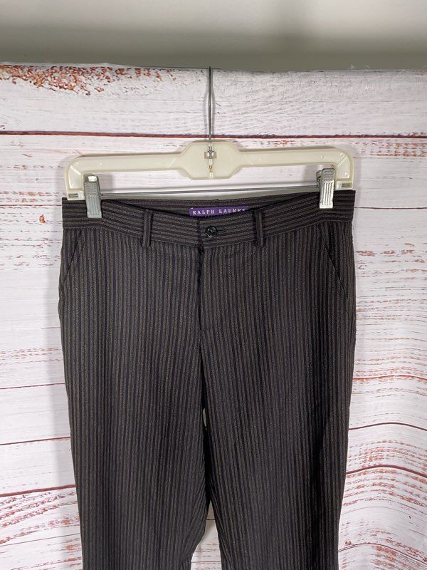 Ralph Lauren Collection Purple Label Women's Striped Dress Pants Wool Size 4