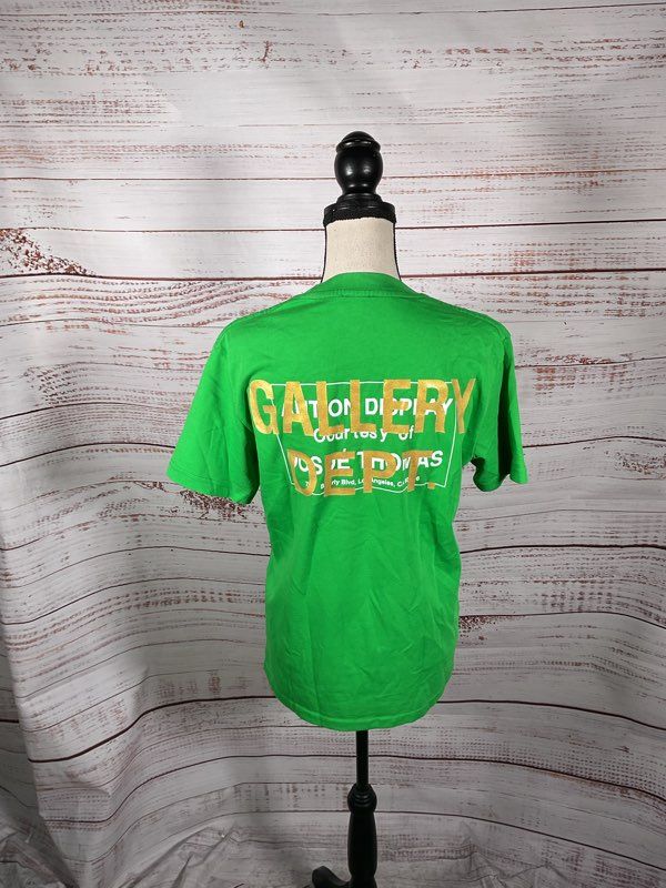 Gallery Dept. Men's Quantum Green Graphic Print Cotton Short Sleeve T-Shirt Sz M