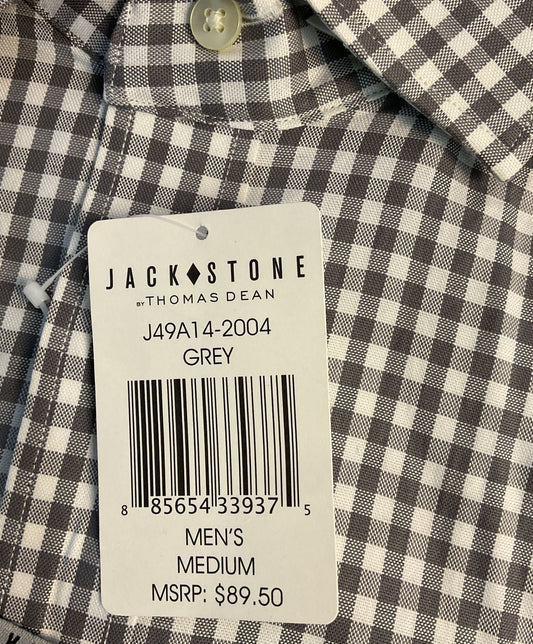 NWT Men's Jack Stone Gray Plaid Shirt Size M