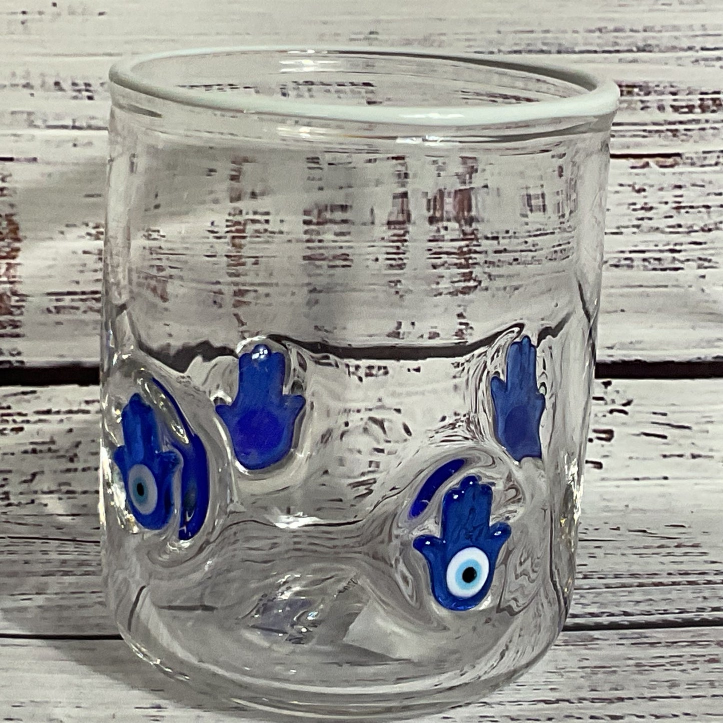 NEW ANTHROPOLOGIE Evil Eye Hamsa Glass- 4.5"