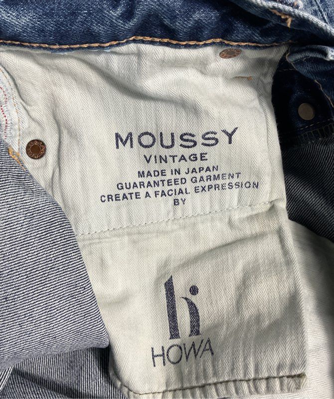 Moussy Vintage Howa Women's Denim Jeans Distress Size 27 Made in Japan