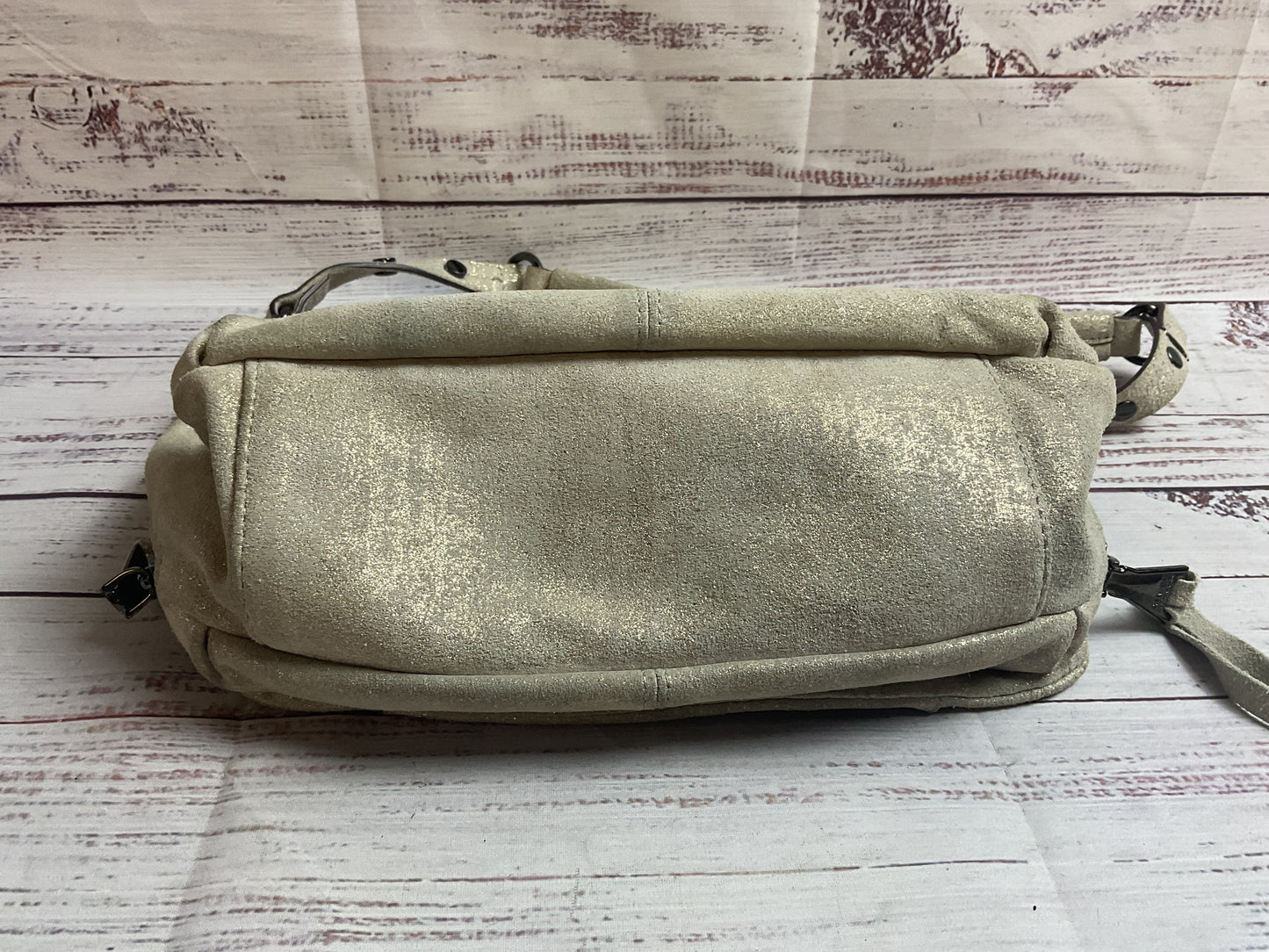 Aimee Kestenberg Gray Golden Satchel Handbag