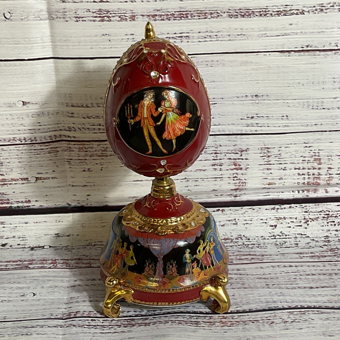 2004 ARDLEIGH ELLIOTT Porcelain The Nutcracker Ballet Musical Egg (WORKS!!!)