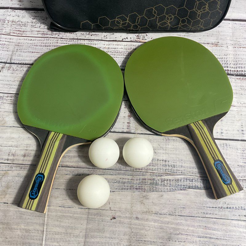 Senston Professional Table Tennis Ping Pong Paddle Set w/ 3 Balls