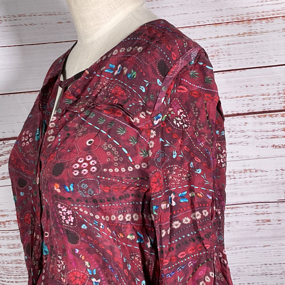 ZADIG & VOLTAIRE Women's Burgundy Elastic Waist Dress- SZ M