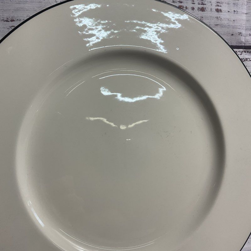 Crate & Barrel Classique Black Line 12" Ceramic Chop Plate