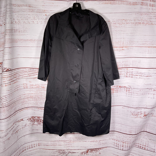 COS Voluminous Black Button Front Stand Collar Dress - Size 12