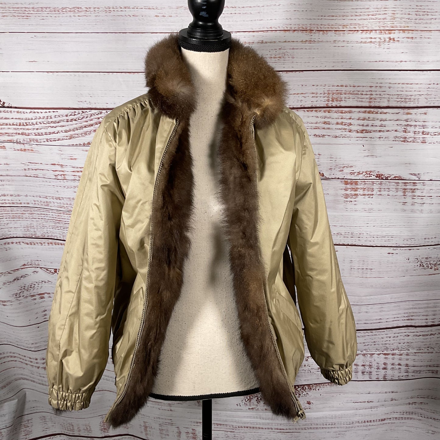 VTG. Reversible Women's Brown Tan Fur Coat- SZ M