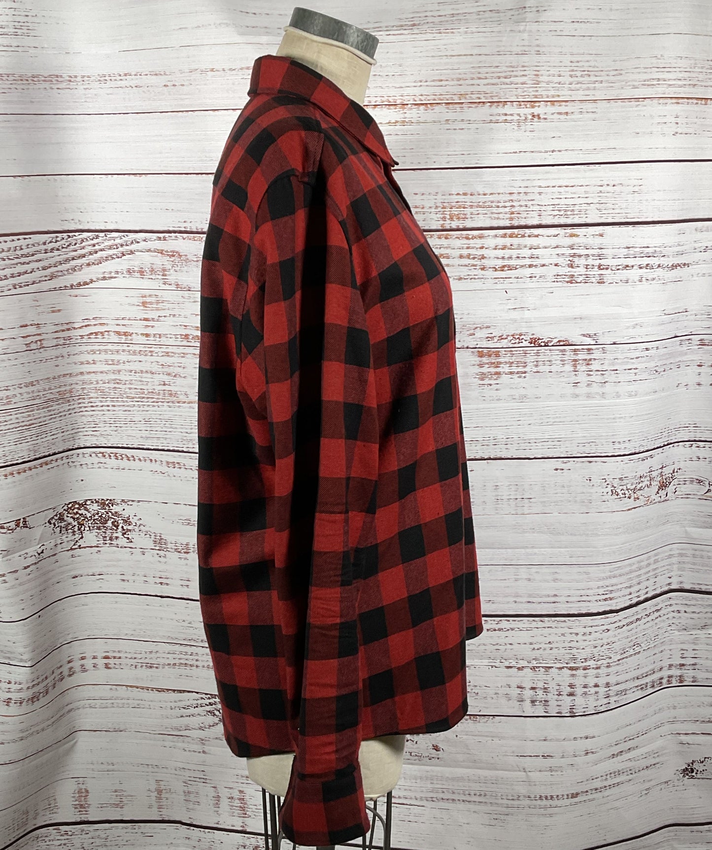 A.P.C. John Buffalo-Checked Twill Shirt Red XL