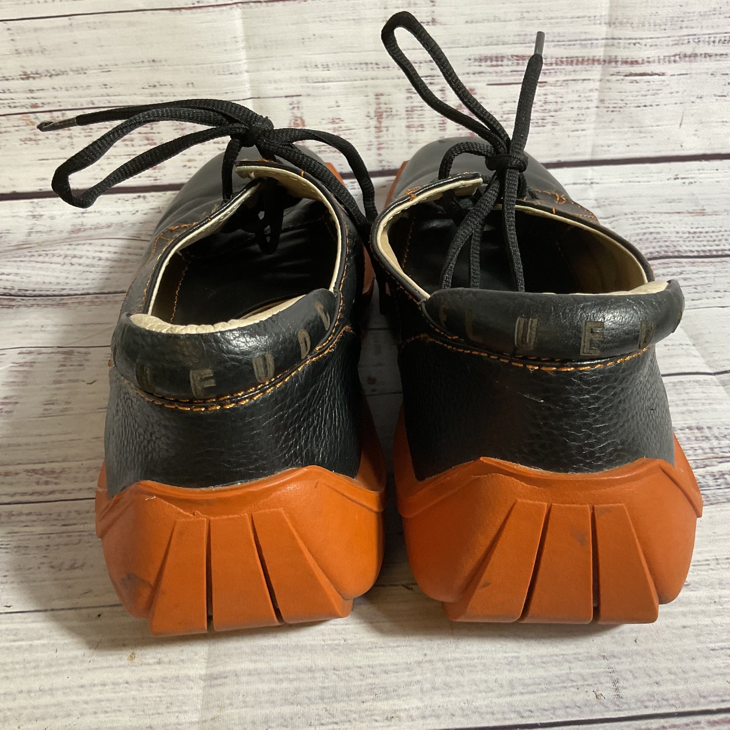 JOHN FLUEVOG Men's Black Orange Sole Lace Up Shoes- SZ 12