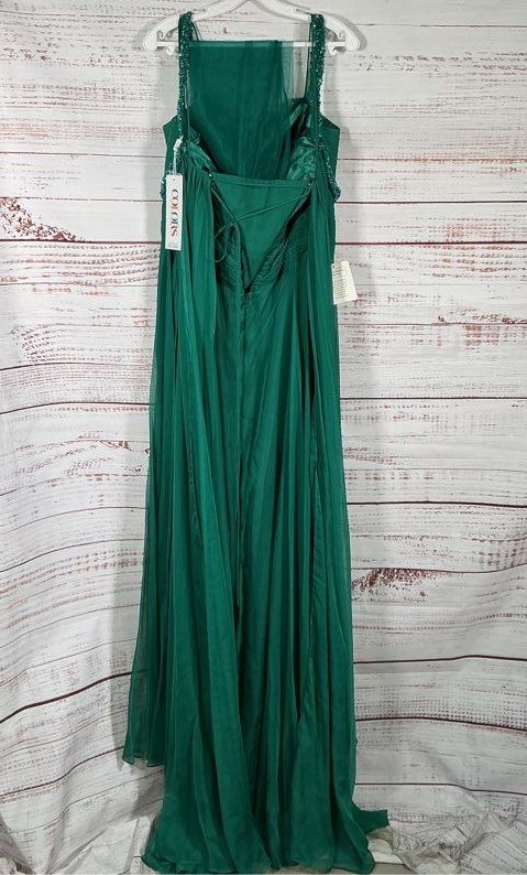 NWT Women's Colors Cold Shoulder Green Long Dress Size 20 GORGEOUS!