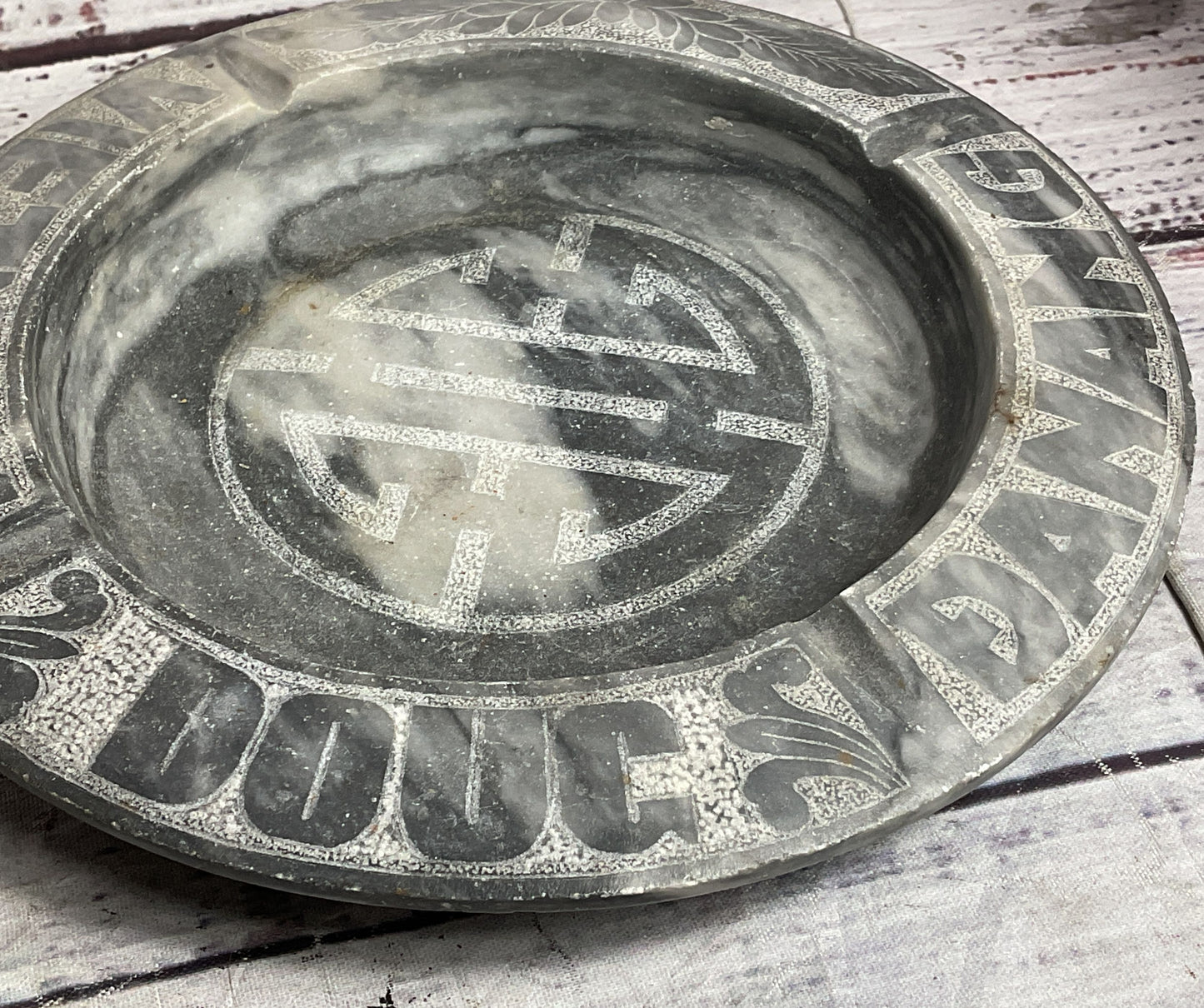 Vietnam Doug Danang Vintage 7.5" Marble Ashtray