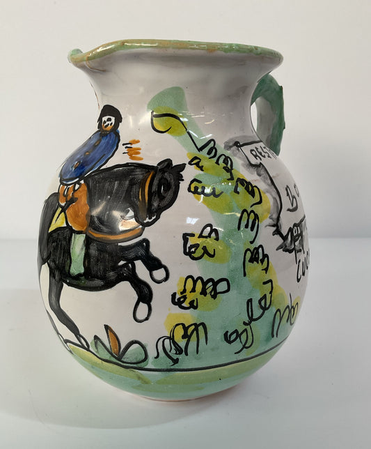 Vintage Santa Fe Puente Pottery Restaurante Botin Handcrafted Ceramic Pitcher