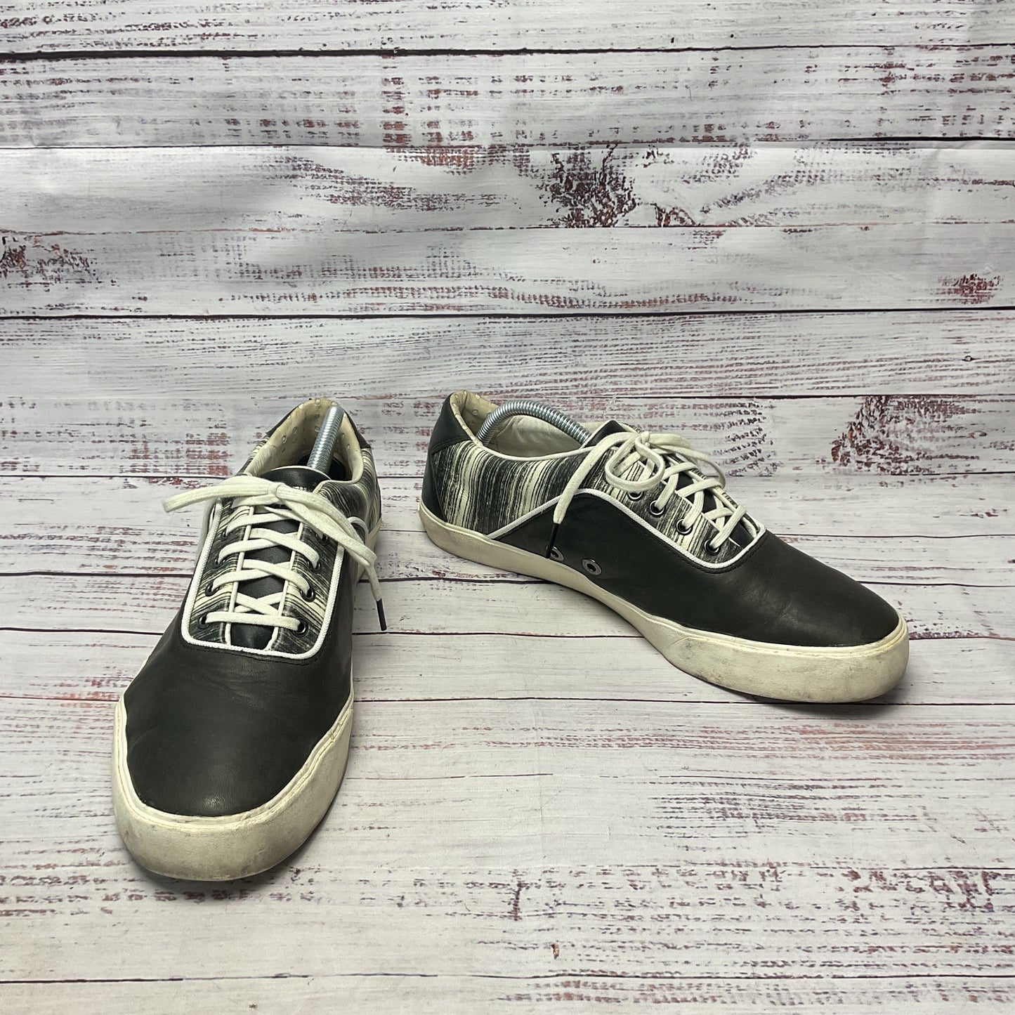 Alexander Mcqueen X Puma Sneakers Black White Leather Shoe Men Size 10 As-Is