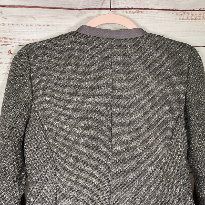 Banana Republic Gray Tweed Round Neck Line Jacket - Size S