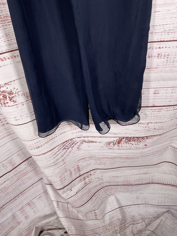 Anopia Collezioni Women's Navy Blue 100% Silk Pants Size 4