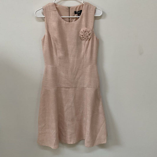 NWT DKNY Women's Peach Tweed Shift Dress with Flower Brooch- SZ 4
