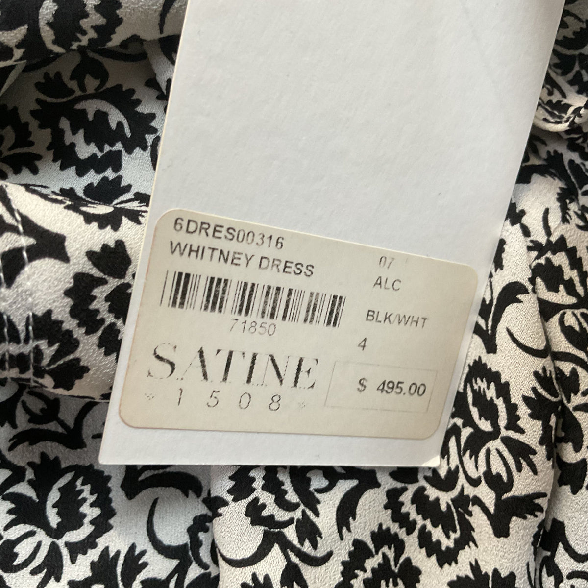 NWT A.P.C Whitney White with Black Print Women's Wrap Dress- SZ 4 (RETAIL $495)
