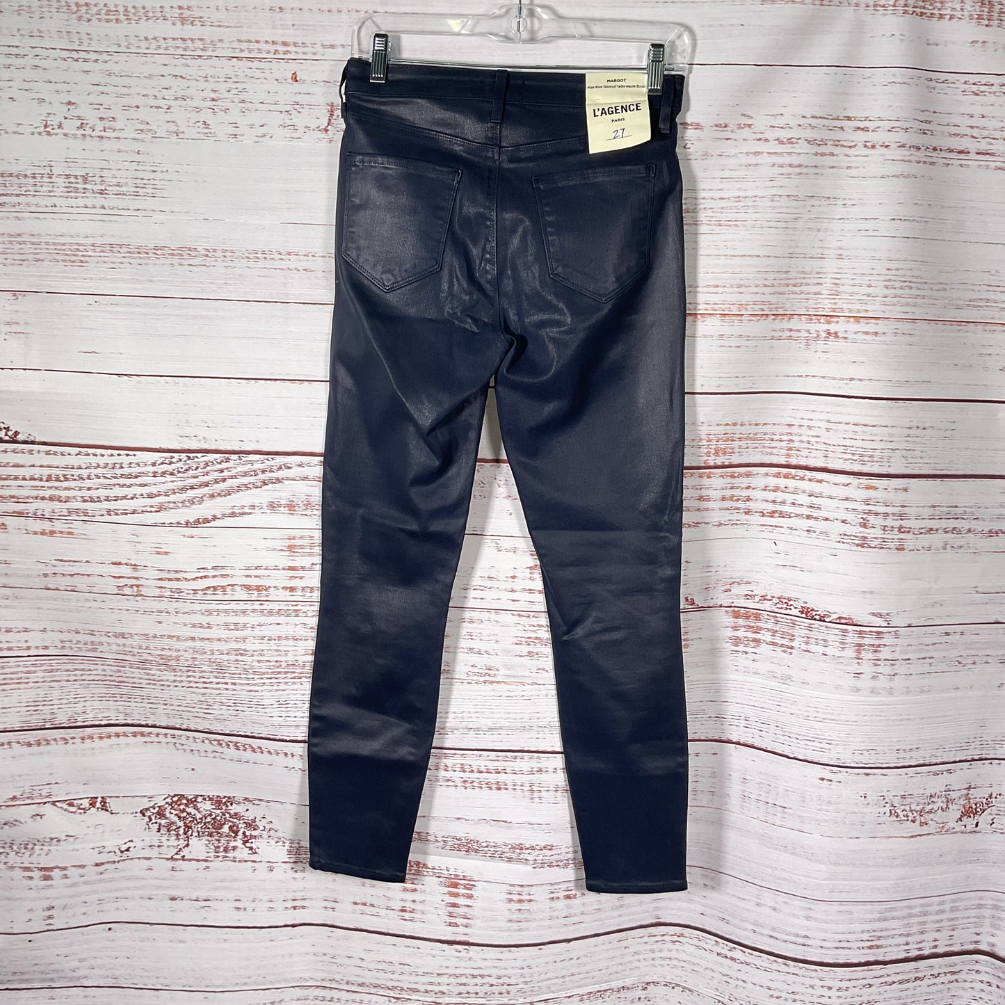 L'agence Margot Navy Blue Coated Skinny Jeans Pants - Size 27