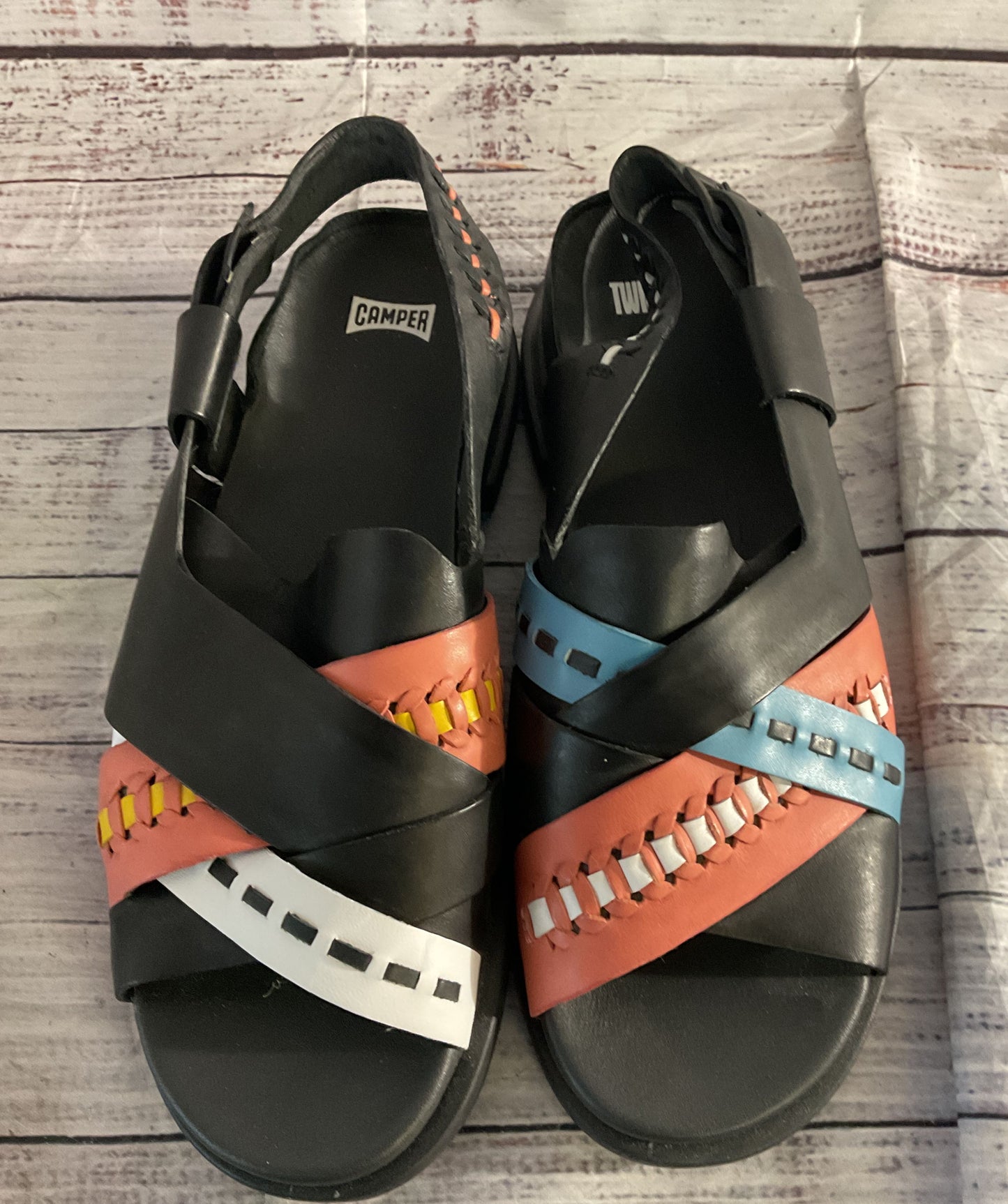 Camper Women Twins Leather Sandals Multicolor 40
