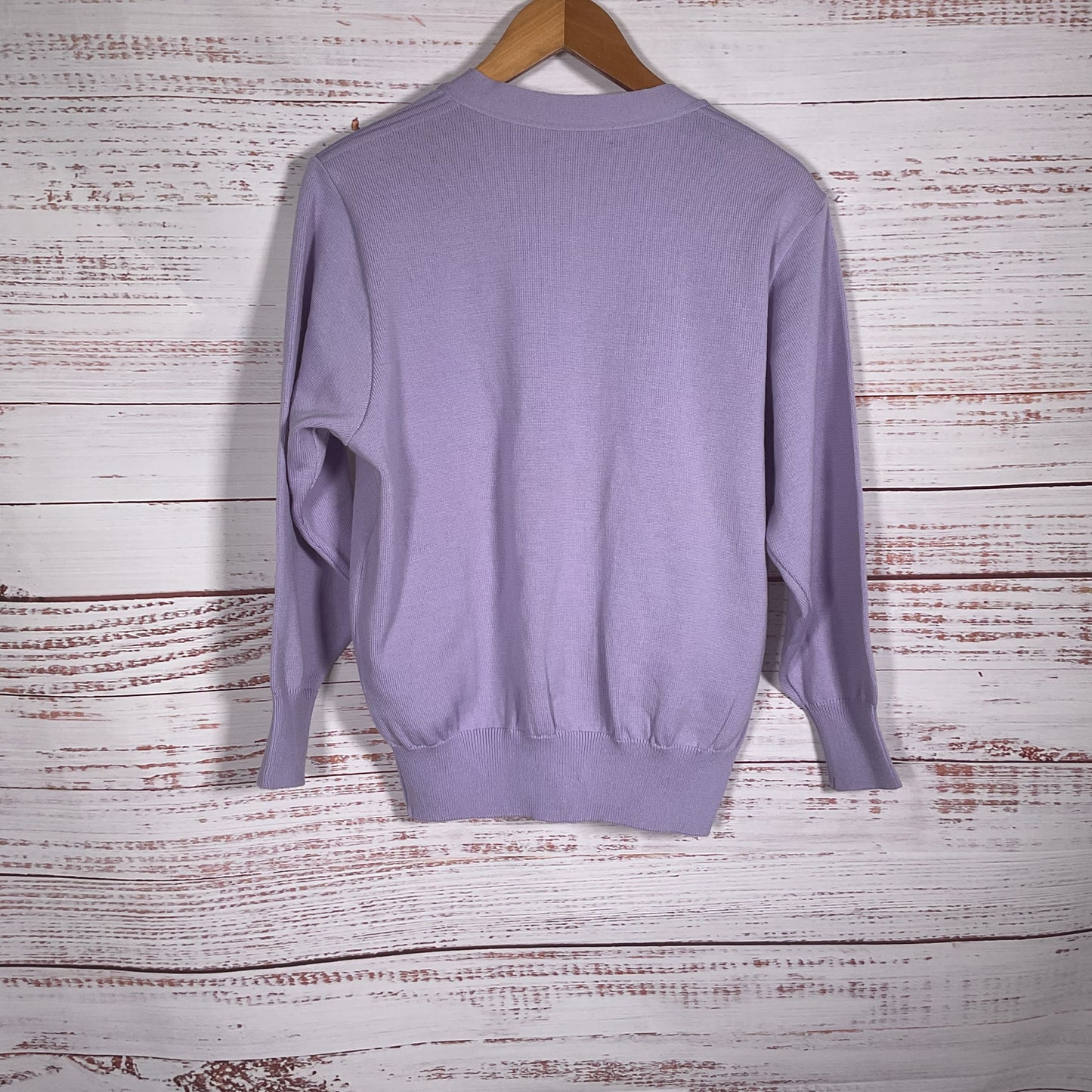 Courreges Lavender Button Up Cardigan Wool Sweater - Size 9R