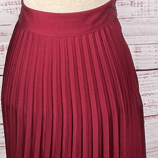 SEZANE Women's Burgundy Pleated Long Skirt- SZ 36