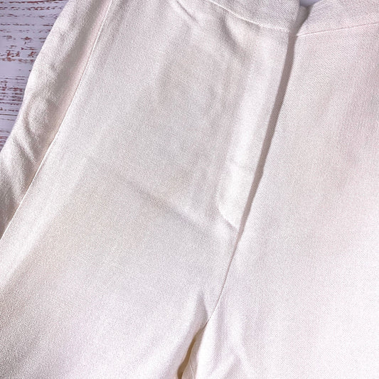 Tove Ecru White Knit Pleated Trousers Pants - Size 42 As-Is Stained