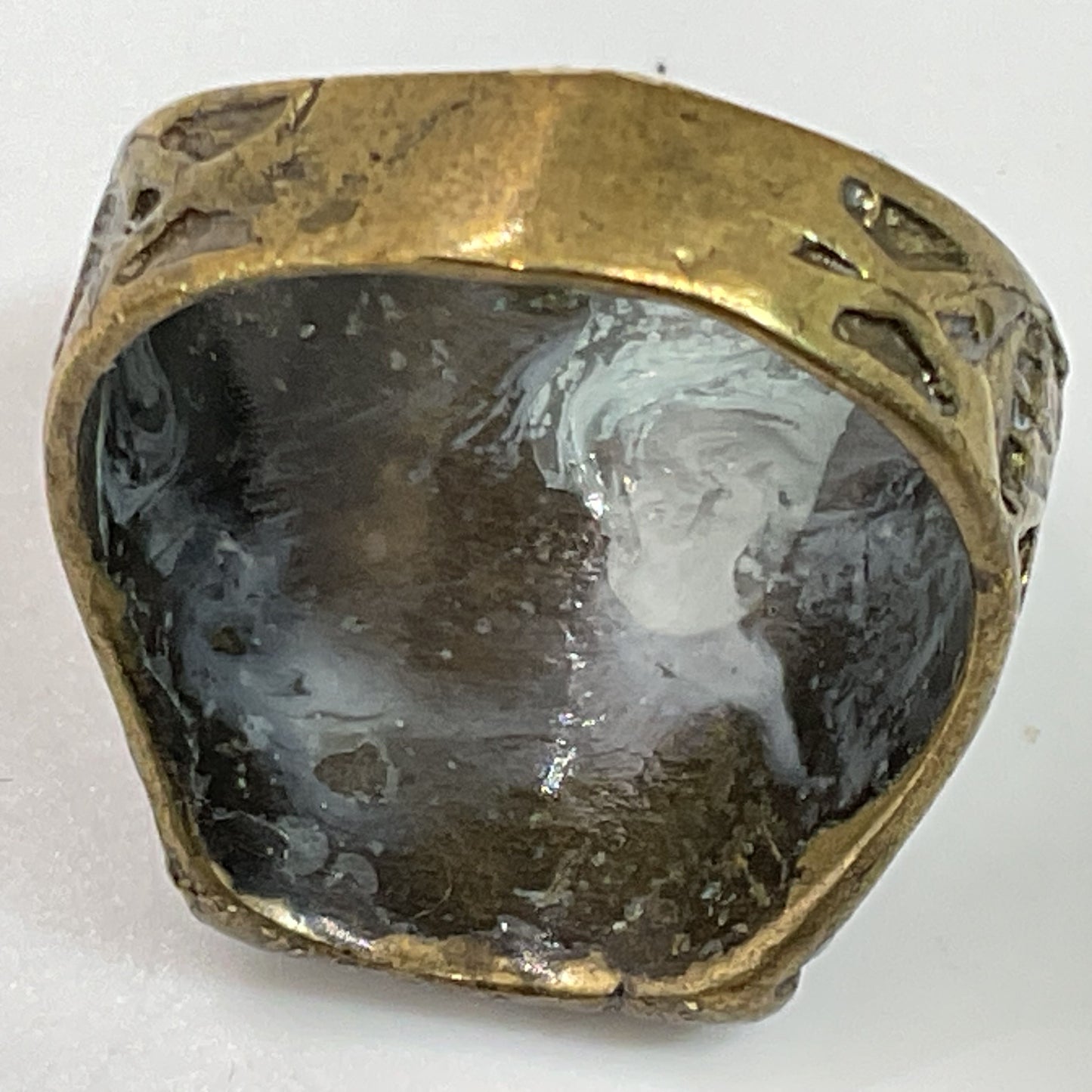 VTG. FRED HARVEY Style Brass Native American Thunderbird SZ 10.75 Ring