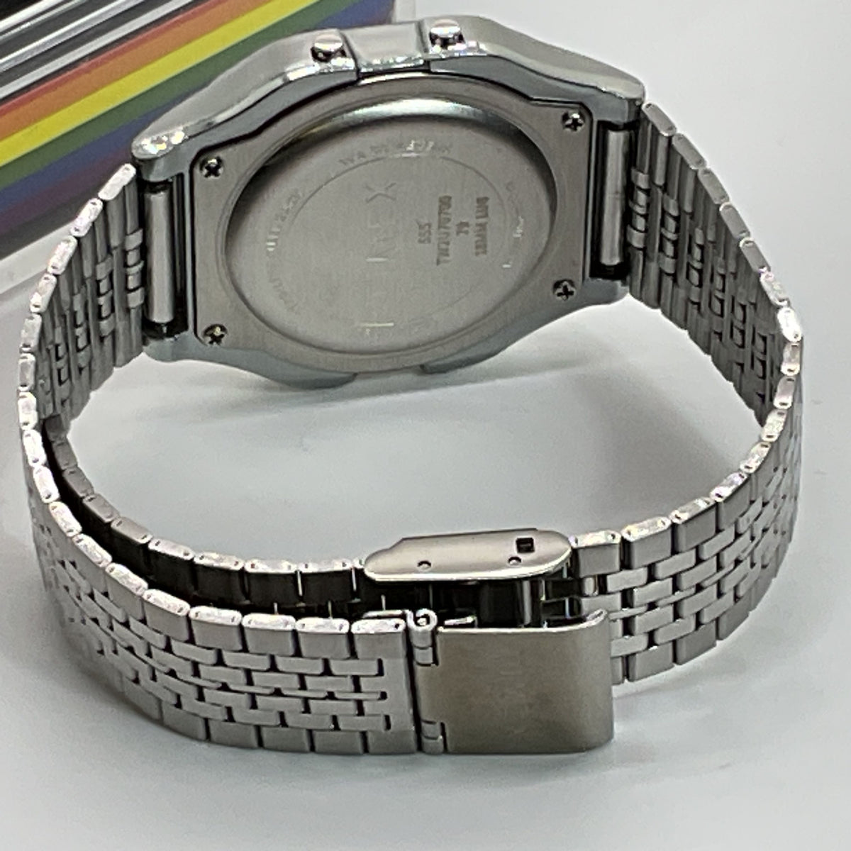 NEW TIMEX T80 Pride Rainbow Stainless Steel Digital Indiglo Watch