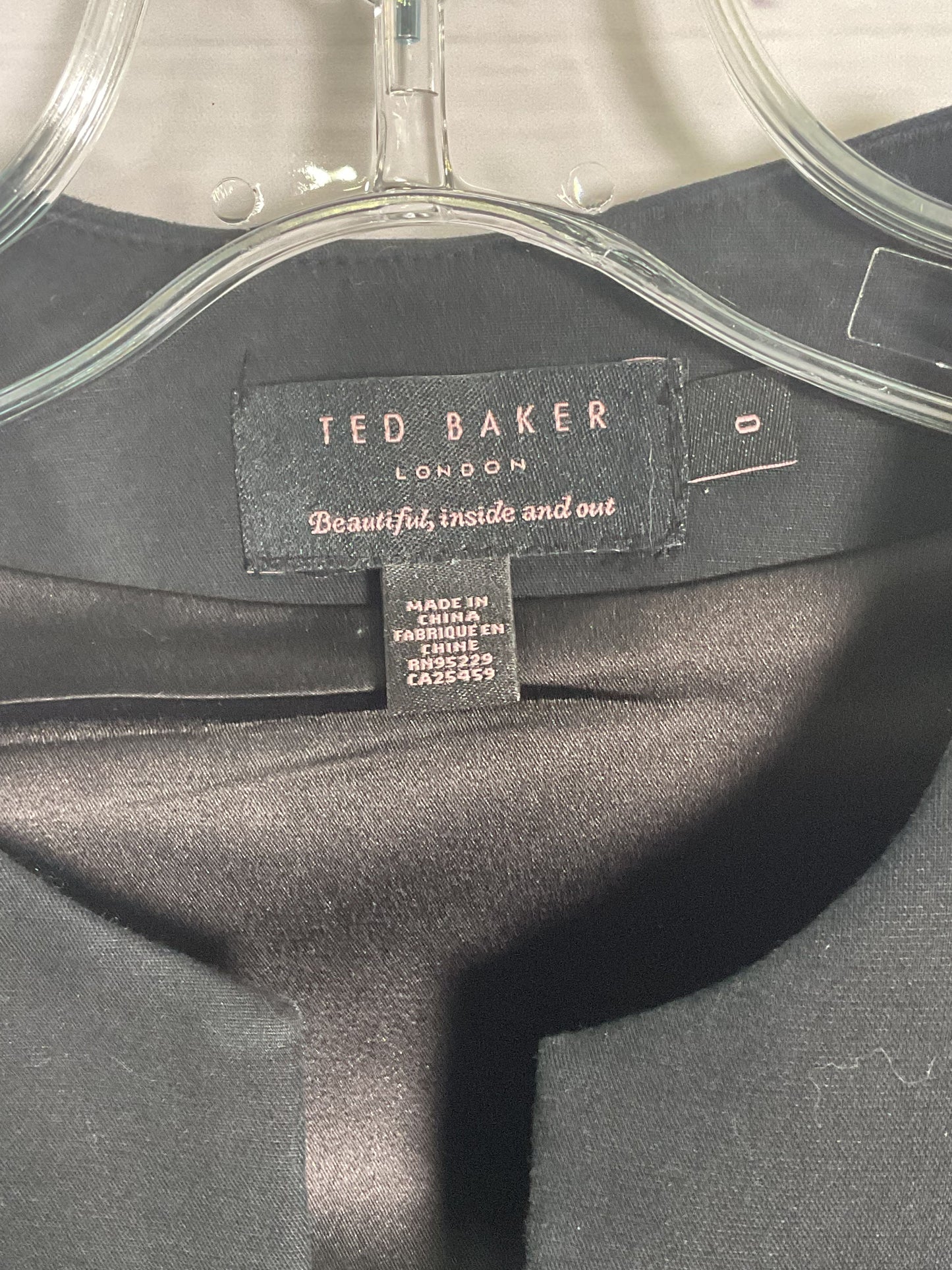 Ted Baker Black Front Zip Sleeveless Dress - Size 0