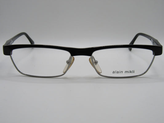 Alain Mikli 1754 Women's Black Slim Rectangular Eyeglasses Made in France