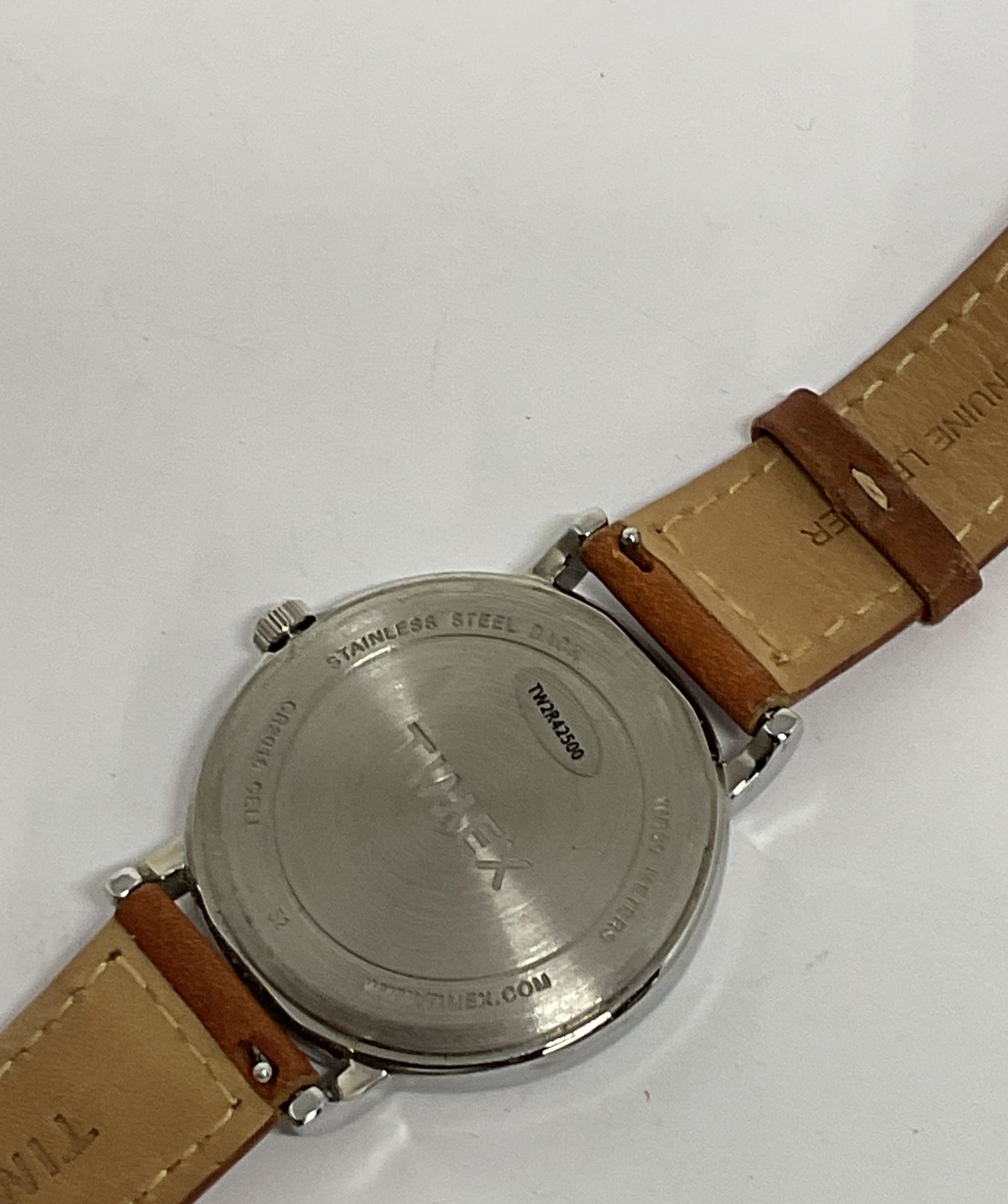Timex Indiglo Stainless Steel Brown Leather Band Watch