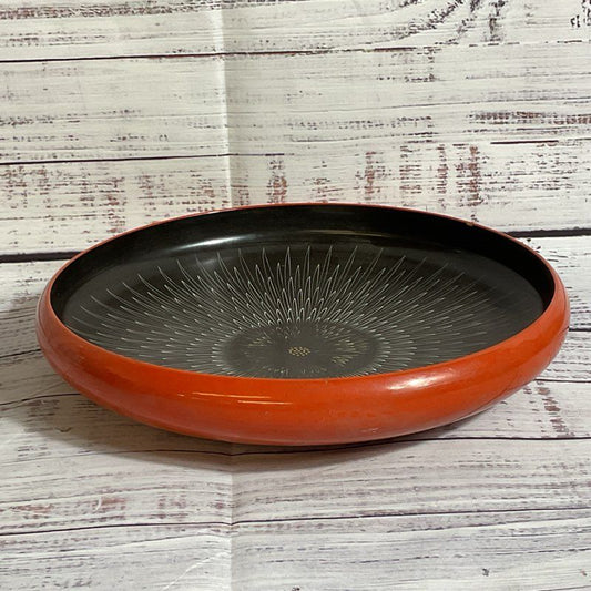 VTG. Japanese Lacquerware Red Bowl- 9.25" x 2"