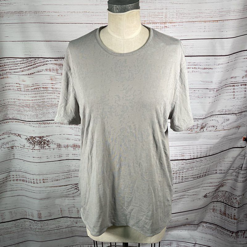 NWT John Varvatos Reyes White/Gray Reversible Crewneck T-shirt Size L MSRP $168