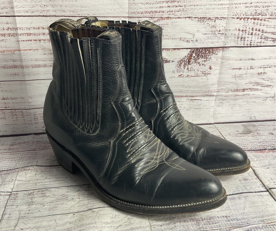 Denver Leather Western Cowboy Boot Black 8.5