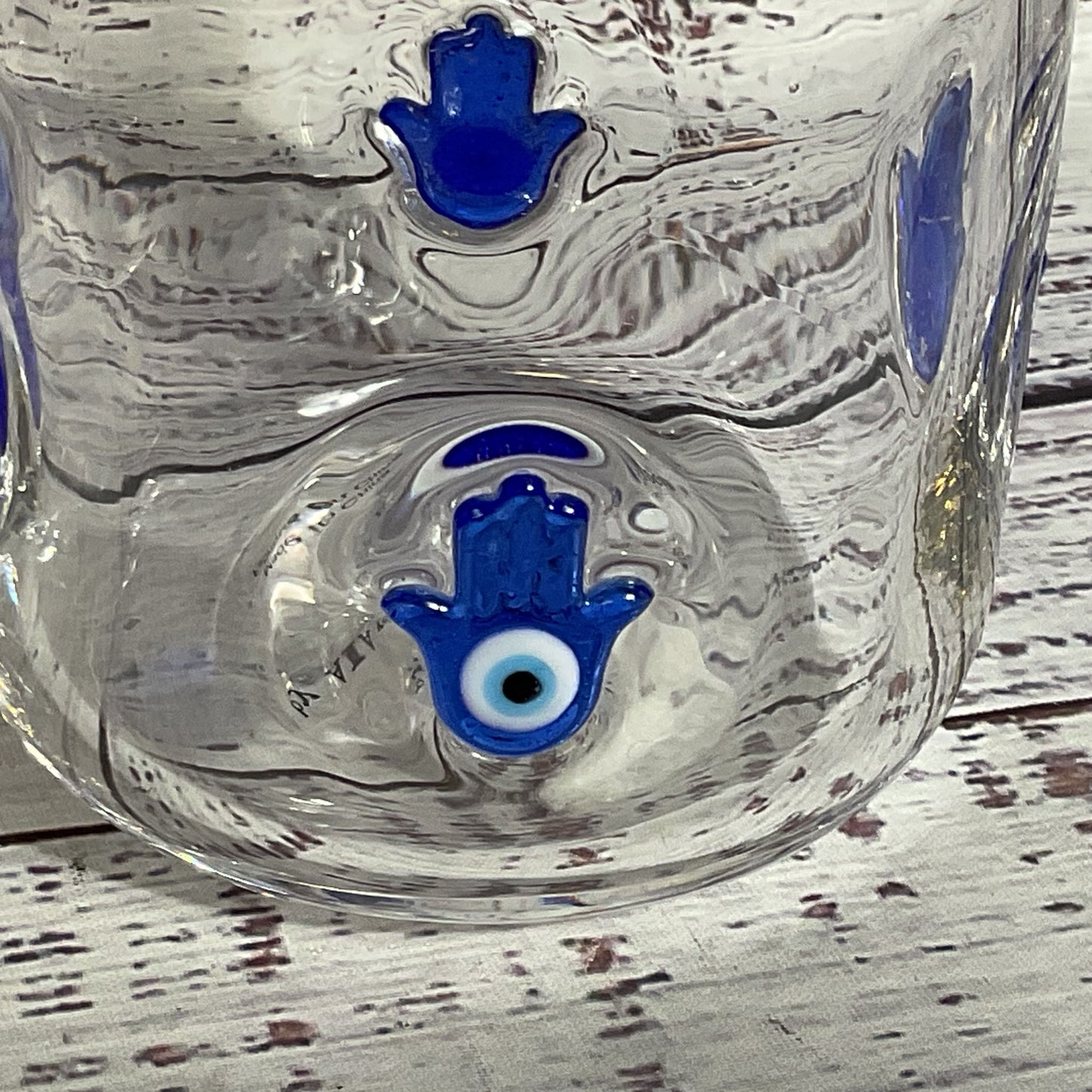 NEW ANTHROPOLOGIE Evil Eye Hamsa Glass- 4.5"