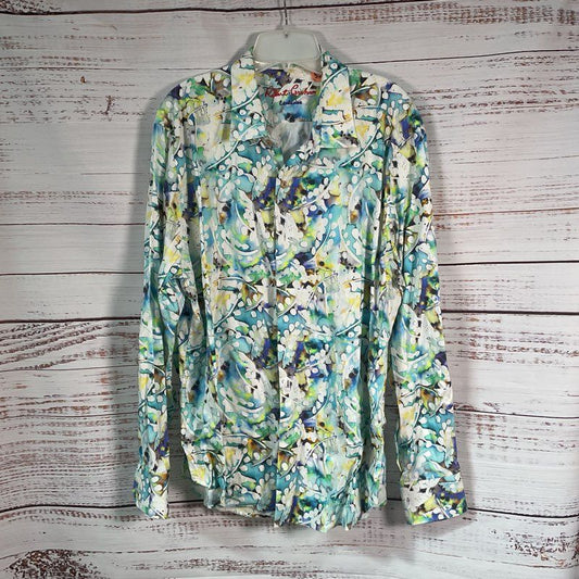 Robert Graham Abstract Multicolor Pattern Cotton Button Down Shirt Size in Desc.