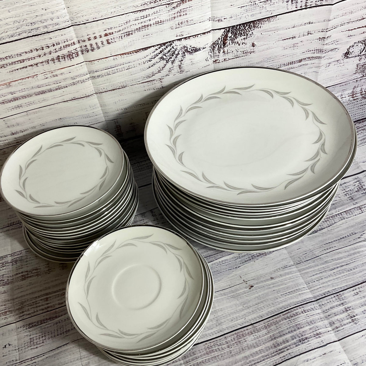 VTG. NASCO Japan Paris Night Fine China Dinner, Bread & Saucer Plates- 36 Pieces