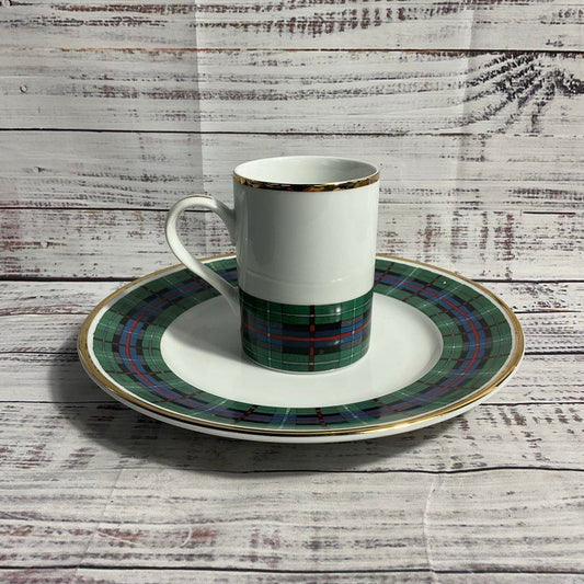 Williams Sonoma 2 Pc. Morrison Tartan 9" Plate And Coffee Mug Set