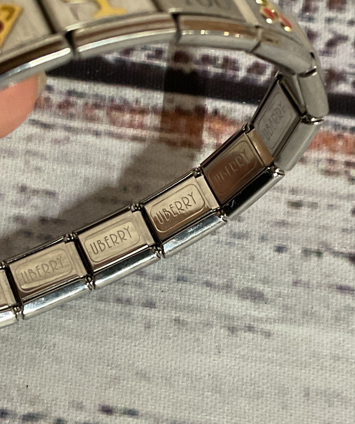 Uberry Stainless Steel Stretch Bracelet Enameled Charms