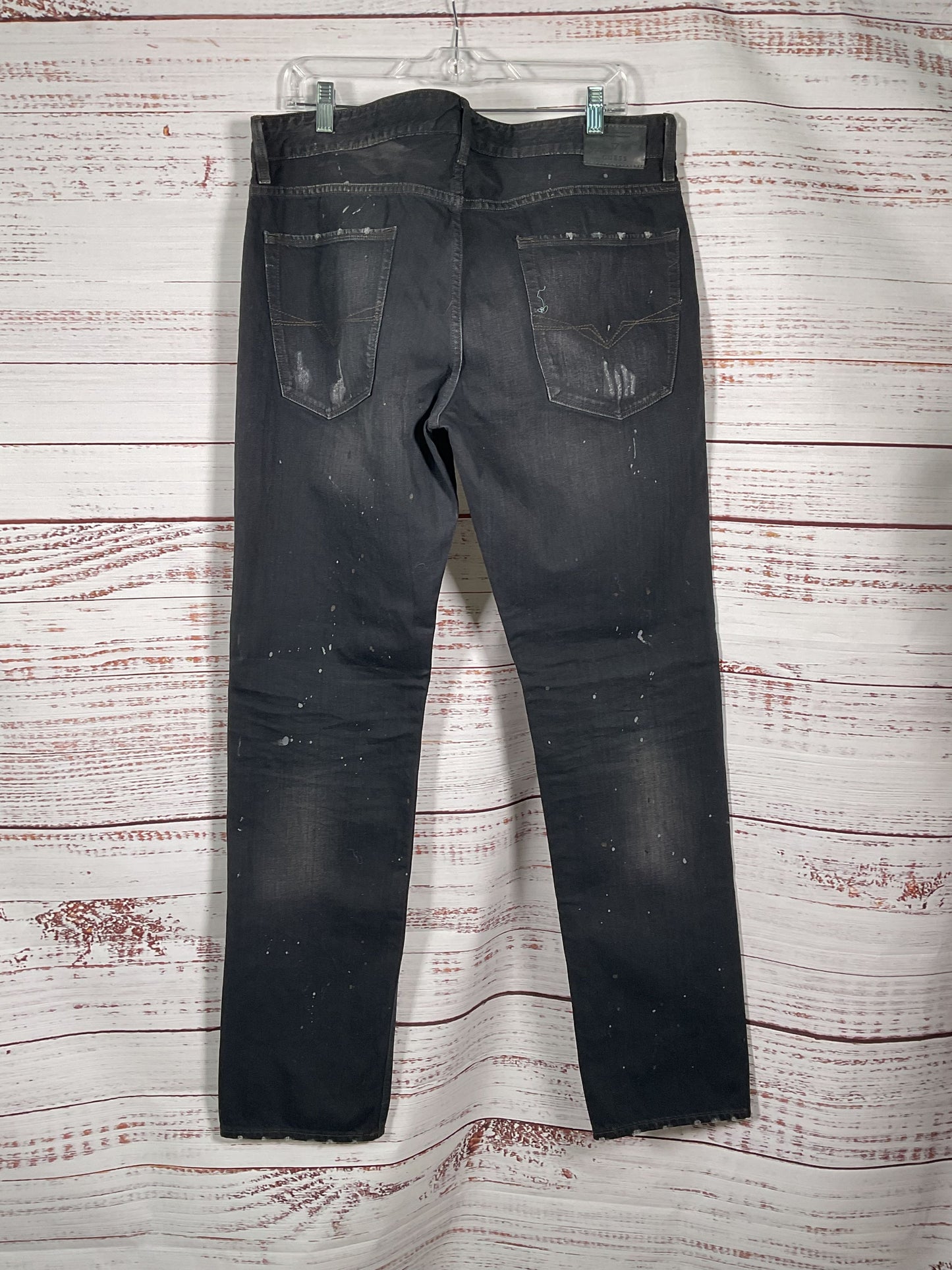Guess Dark Gray Low Rise Slim Straight Distressed Jeans NWT - Size 36