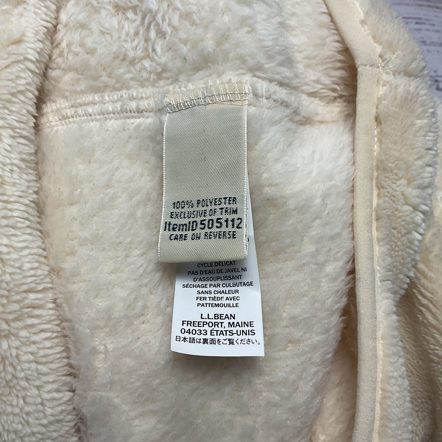 L.L. Bean Hi-Pile Fleece Pullover Offwhite Sweater - Size XL