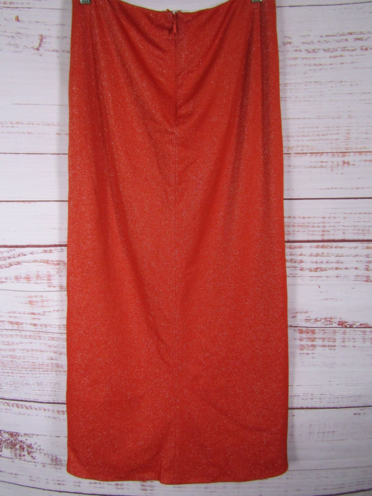 Alamour The Label Women's Metallic Red Ruched Skirt Size L