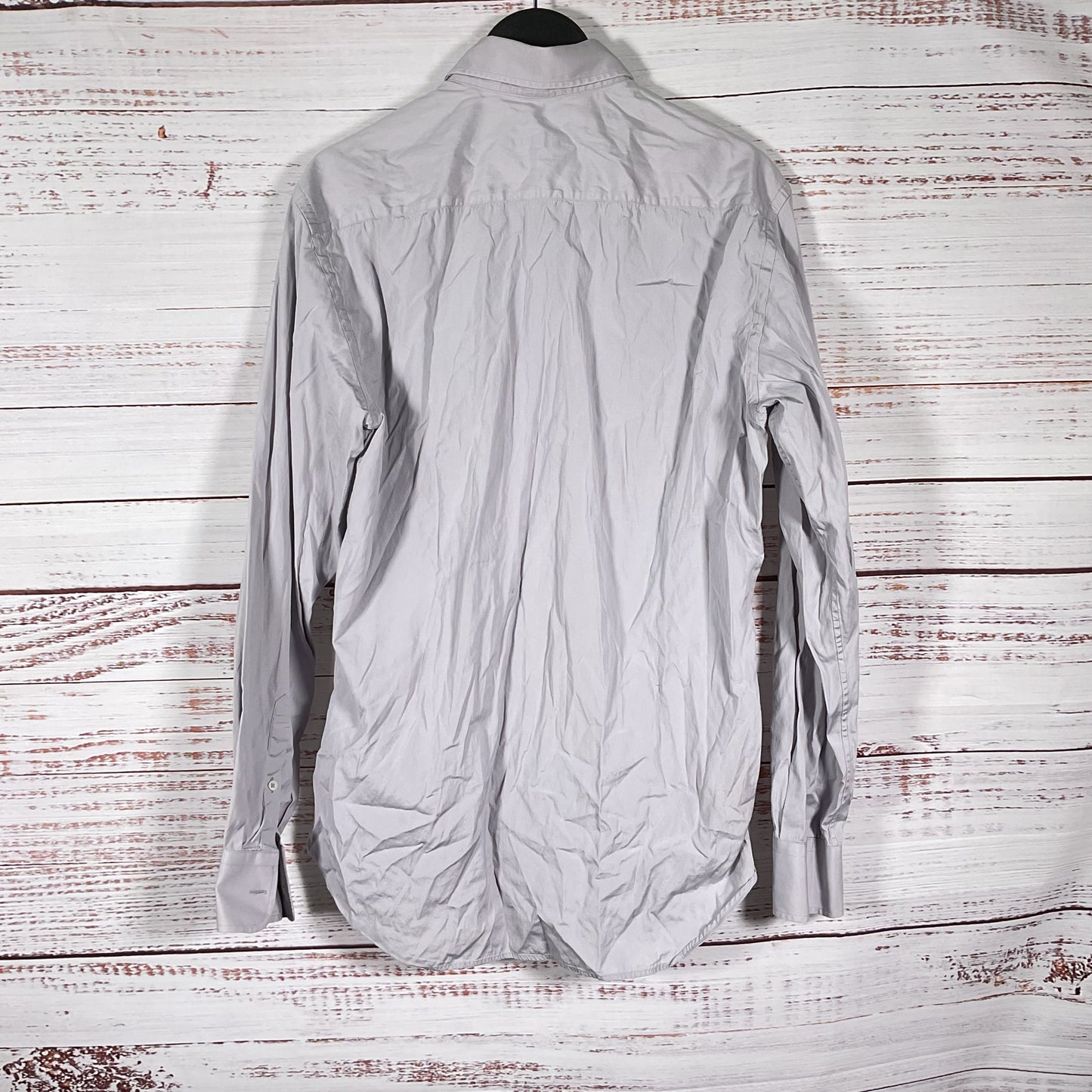 Prada Light Grey Long Sleeve Button Down Dress Shirt - Size 39 15.5